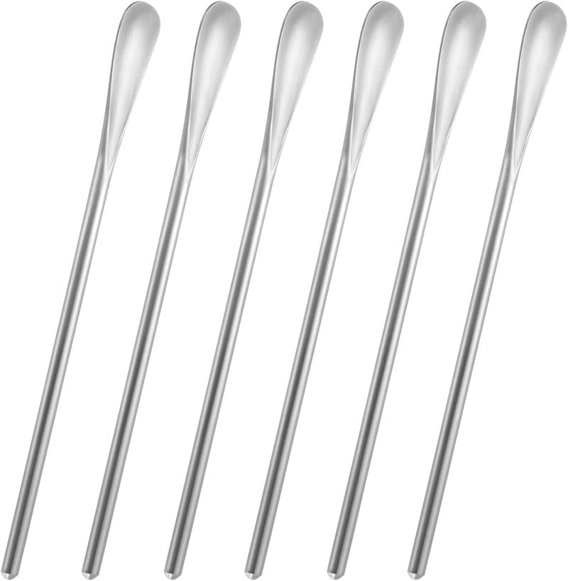 luvtree 6-Pack 6.2" / 15.8cm Stainless Steel Long Handle Stirring & Mixing Spoon – Reusable Bar Tool for Coffee, Tea, Iced Drinks & Cocktails - Image 1